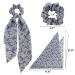 YOHAMA Floral Print Scarf Scrunchies with Tail Ribbons - 4 Pack | Women Hair Ties Ponytail Holder for Bun Hairstyles & Curly Hair - Perfect Girlfriend Gift & Holiday Decoration - Buy Online on GoSupps.com