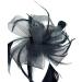 Looped Feather Comb Fascinator for Women Ladies Day Races Ascot Weddings Hair Piece (Black) Black L - Buy Online on GoSupps.com