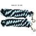 Majestic Ally 10ft Solid Cotton Lead Rope for Horses & Livestock - Handmade Soft Feel with Heavy-Duty Bolt Snap (Sky Blue - Black) - Buy Online on GoSupps.com