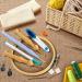 21PC Adjustable Punch Needle Embroidery Kit - Wooden Handle Pen, Hoops, Cloth - DIY Craft Set for Adults - Blue - Buy Online on GoSupps.com