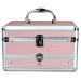 REME Makeup Train Case Cosmetic Organizer Case With Trays and Drawer for Cosmetics,Jewelry Box or Gift Box (pink) small Pink