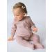 Ribbed Cotton Zip Up Baby Sleepsuit | 3-6 Months | Unisex Newborn Clothes in Velvet Mocha - Buy Online on GoSupps.com