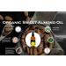 Feelia Organic Sweet Almond Oil - 100% Pure Cold Pressed Rich in Vitamins A & E Zinc Omega 3 - Fast Absorption for Healthy Skin - Buy Online on GoSupps.com
