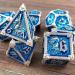 AUSTOR 7-Die Metal DND Dice Set - Sky Blue/Silver Edge - RPG Polyhedral Dice for D&D, Pathfinder, MTG - Includes D20, D12, D10, D%, D8, D6, D4 - Buy Online on GoSupps.com