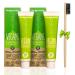 One drop only natural-double pack vegan toothpaste without titanium dioxide (75ml each) with organic mint organic-aloe vera & stevia organic extract + free bamboo toothbrush/vegan toothpaste with fluoride