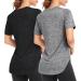 Deaviya Women's Sport T-Shirt - V-Neck Fitness Shirt for Gym Yoga & Workout - Black & Gray XL - Buy Online on GoSupps.com