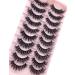 False Eyelashes Faux Mink Fluffy Cat Eye Lashes 3D Dramatic Natural Eyelash Wispy Curly Full Volum 10 Pairs Charming - Buy Online on GoSupps.com