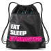Ninja Sports Eat Sleep Gymnastics Sack Drawstring Bag For Youth Girls Boys Kids 18" X 15"