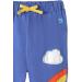 Organic Cotton Baby Knee Patch Trousers - Blue/Rainbow Stripes | 3-6 Months - Buy Online on GoSupps.com