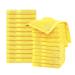 KEEPOZ - 24 Pack Wash Cloths Set (12 x 12 Inches) 100% Cotton Ring Spun Cotton | Soft and Fluffy | Highly Absorbent Fade Resistant Essential Washcloths for Bathroom Gym Spa and Face Towel (Lemon) Lemon 24 Wash Cloths
