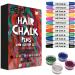 Haircover pins and glitter - 12 chalk and 4 glitters - Deluxe set color colored pencils - girl birthday rainbow gift available