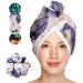 Jocero - Haarurban made of bamboo - Turban towel for women - hair towel with button - hair towel for long hair - bamboo towel with hair tie white