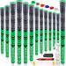 SAPLIZE Hybrid Golf Grips (CL03) - Set of 13, Low Taper Design, Cross Corded Rubber Technology, Options of 6 Colors, Standard/Midsize, Upgrade/Deluxe Kit for Choice, MultiCompound Golf Club Grips Fluorescent Green, 13 grips with full solvent kit Mid-Size