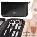 3 Swords Germany - brand quality 8 piece manicure pedicure grooming kit set for daily nailcare synthetic leather case black in gift box - Made by 3 Swords Black - Synthetic Leather - Buy Online on GoSupps.com