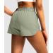 YYV Women's Running Shorts with Zipper Pockets - Quick-Dry Athletic Gym Shorts - Grey Sage, Medium - Buy Online on GoSupps.com