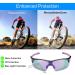 Polarized TR90 Wrap Around Cycling Sunglasses for Men & Women | UV Protection, Shiny Black/Purple Mirror - Buy Online on GoSupps.com
