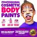 Blue Squid Face Painting Kit for Kids - 22 Color 160pcs with Stencils & Book | Non-Toxic Halloween Makeup | Professional Face Paint Set - Buy Online on GoSupps.com