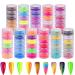 Duufin 66 Colors Nail Pigment Powder Nails Art Pearlescent Powder Colorful Glitter Fluorescence Luminous Powder High-Gloss Halo Powder Pigments for Nail Art  Body and Crafts