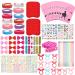 Spa Party Favors for Girls Multiple Spa Party Supplies with Gift Bags Nail File Toe Separator Bow Hair Scrunchies Colorful Hair Braids Clips Eye Mask Nail Stickers for Girl Kids Birthday Party Favors
