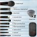 Travel Makeup Brush Set with Case - 10 Travel Size Brushes for Powder Foundation Eyeshadow & More | Mini Makeup Brushes Set Ideal for Travel - Buy Online on GoSupps.com