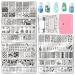BUDOCI Nail Stamping Kit 12Pcs Nail Template Set Nail Plates Nail Stamping Templates with 2 Stamper 2 Scraper 1 Nail Plate Storage Bag Organizer 17 Piece Set