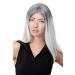 WIG ME UP Women s Wig Gothic Goth Long Straight Middle Parting Ombre Black White Grey GFW1809-1001A+1T1001A