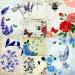 Bees & Birds Mulberry Rice Paper, 8 x 10.5 inch - 6 x Different Printed Mulberry Paper Images 30gsm Visible Fibres for Decoupage Crafts Mixed Media Collage Art