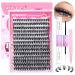 wiwoseo Fluffy Lash Clusters Kit Lash Extension Kit with Lash Bond and Seal Lash Glue Wispy Lashes Fluffy Individual Eyelashes Kit with Tweezers for Self Application (0.07D Volume 40P 9-16MM) F-cluster lashes kit 9-16MM