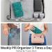 Weekly Pill Organizer 3 Times a Day | Travel Pill Case with Quilted Zipper Bag | 7 Day Vitamin & Medicine Organizer - Green Butterfly - Buy Online on GoSupps.com
