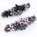 Elegant hair clips for women and girls fashion sparkling glitter rhinestones hair clips flower wreath hairpin hair jewelry (black & gray/pink & dark blue flowers)