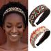 Coridy Boho Headbands Stretch Wide Hairbands Embroidery Printed Hair Hoops African Head Bands for Women Pack of 2 (Bohemia)