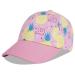 LANGZHEN 100% Cotton Outdoor Children's Kids Plain Baseball Cap Hat Adjustable Sun Hat for Girls Boys M Pink pineapple