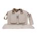 My Babiie Deluxe Changing Bag Padded Changing Mat Insulated Bottle Warmer Messenger Bag Travel Bag 2 Extra Pockets Adjustable Straps Carry Handles Beige
