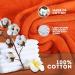 Mother's Choice 100% Cotton Baby Towel with Hood - Ultra Soft & Absorbent (75x75cm) - Large Bath Towel for Newborns & Infants - 3D Fox Hooded Design - Orange Fox - Buy Online on GoSupps.com