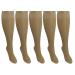 5 Pair Nude Sheer Small/Medium Ladies Compression Socks Moderate/Medium Graduated Compression 15-20 mmHg. Nurses Work Therapy Travel & Flight Knee-High Hosiery. Color: Nude Small-Medium 5 Pair Nude Color