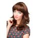 WIG ME UP - Lady's wig quality wig great bangs brown brunette slightly curly wavy medium length CM-177-8