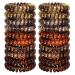 JessLab Spiral Hair Ties 20 Pcs Traceless Phone Cord Hair Ties No Crease Spiral Bracelet Plastic Coil Ponytail Holders No-Damage Headband Hair Accessory for Girls Women Ladies Gift Amber