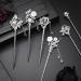 Vintage Rhinestone Pearl Flower Hair Stick Set - 6 Pieces | Chinese Hair Chopsticks with Tassel | Chignon Pin for Women | Hair Accessories for Girls (Chic Style) - Buy Online on GoSupps.com