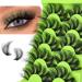 Cluster Lashes 16-22mm Fluffy Dramatic Curly Russian Strip Cat-Eye Individual Lashes Wispy DIY Lash Extensions 6D Faux Mink False Eyelashes A - 22MM Fluffy