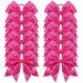 Oaoleer 12PCS 7" Large Glitter Cheer Hair Bows Ponytail Holder Elastic Band Handmade for Cheerleading Teen Girls College Sports (Sequin Hot Pink 12PCS)