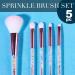 Expressions 5pc Sprinkle Confetti Makeup Brush Set - Pink Rainbow Handles Dense Bristles | Premium Makeup Brushes for Perfect Application - Buy Online on GoSupps.com