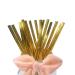 Gold Paper Straws 100 Counts Biodegradable Disposable Straws Foil Metal Golden Drinking Straws for Party Supplies Birthday Wedding Decorations Bridal/Baby Shower and Holiday Celebrations Solid Gold