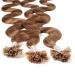hair2heart Extensions Real Hair Bondings Wavy - 25 strands 1g 60cm 8/03 light blonde natural gold