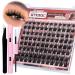 Lash Clusters Volume Individual Lashes Kit DIY Eyelash Extension Kit with Bond Seal Tweezers 10-12-14-16MM D Curl Wispy 96Pcs Clusters Lashes Extension Natural Look DIY at Home by JIMIRE Wispy Spiky Clusters