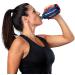 Nspire Handheld 12oz Flask with Storage Pocket - Grip-Free for Running, Hiking, Walking | True Navy/Tigerlily - Buy Online on GoSupps.com