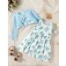 Puseky Toddler Girl Floral Print Dress and Ribbed Cardigan Set - Blue (2-3 Years) - Buy Online on GoSupps.com