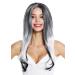 WIG ME UP ZM-1830 Ombre Balayage Long Ladies Wig - Stylish Black White & Grey Middle Parting Hairpiece for International Shipping - Buy Online on GoSupps.com