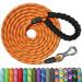 X XBen tow lines for dogs 30m thick dog leash with a comfortable padded handle training line running line for medium large dogs lockable carabiner 30m x8 mm orange