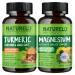 NATURELO Tumeric Curcumin Plant Based Joint Support Magnesium Glycinate 200 mg Magnesium - Gluten Free Non GMO - 120 Capsules