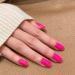 Novo ovo nails to glue medium angular neon pink holographic press on nails angular artificial fingernails for sticking up artificial nails with glue bonitas